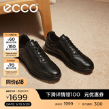 爱步（ECCO）经典皮鞋  春夏舒适牛皮革商务休闲鞋男士增高男鞋 雅仕207124 黑色20712401001 45