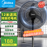 美的（Midea）工业电风扇立式大风扇强力金属扇办公室交流定频风扇大功率工厂20吋大头扇车间商用牛角扇 FSA45RA