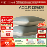 水星家纺枕套全棉枕头套100%纯棉A类枕头罩一对装双人家用48x74cm青