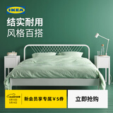 宜家（IKEA）NESTTUN奈斯顿铁艺床铁床床架双人床加厚简约卧室出租房 床架白色/朗塞特1.5x2m(不含床垫)