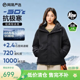 网易严选中国大鹅x燕云联名款地表强温90白鹅绒短款派克羽绒服-30℃抗寒 A款25秋冬-润泽黑 XL