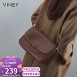 viney牛皮斜挎品牌包包女包大容量单肩邮差包生日母亲节礼物实用送妈妈