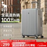 爱华仕行李箱20英寸登机箱男大容量拉杆箱耐用旅行箱女密码箱皮箱灰色