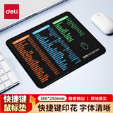 得力（deli）鼠标垫 300*250*3mm中号加厚游戏办公电脑桌垫 精密锁边 可水洗 快捷键