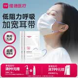 维德（WELLDAY）成人低阻力医用外科口罩透气柔软泡泡纱宽耳带保暖防尘灭菌级30只