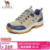 骆驼（CAMEL）男鞋春夏户外休闲运动登山鞋防撞徒步鞋 A632026925H 沙色/蓝 38