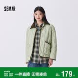 森马（Semir）羽绒服女中长款轻薄拼接灯芯绒翻领2024冬季三防外套109724113004
