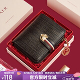 金狐狸牛皮女士钱包大容量短款卡包钱票夹手拿包零钱包送妈妈母亲节礼物