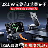 李森苹果三合一无线充电器折叠小巧便携式magsafe磁吸立式支架适用于iPhone12-17全系/iwatch手表/耳机