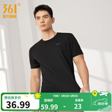 361°短袖男速干t恤新款夏季弹力吸湿排汗运动t恤男圆领跑步健身速干衣 【男款】超级黑 2XL