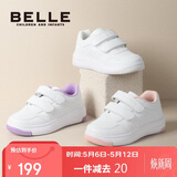 百丽童鞋儿童板鞋小白鞋男女童透气运动鞋春秋校园休闲鞋 粉色36码