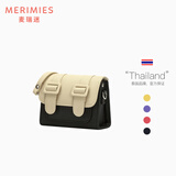 MERIMIES麦瑞迷官方 泰国剑桥包拼色mini小包包斜挎包邮差包女 迷你黑白拼（国内现货）