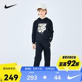 NIKE3BRAND 耐克男女童红色拜年服2件套儿童纯棉毛圈卫衣+裤子套装