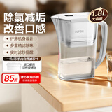 苏泊尔（SUPOR）净水器家用滤水壶自来水家用过滤器多重精滤滤芯寿命提醒一芯四芯六芯可替换滤芯净水壶 J-UF01 【白色款】一机一芯 净水壶