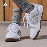 adidas ENTRAP美式校园风运动少年感复古篮球风板鞋男女阿迪达斯   白色/暗银金属/树脂黄   42