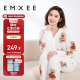 嫚熙（EMXEE）唐艺昕同款孕妇睡衣秋冬产后加厚月子服半边绒哺乳孕期家居服
