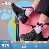 FILA 斐乐猫爪鞋4代女鞋老爹鞋情侣运动鞋复古时尚休闲鞋网面透气 【女款】黑-BK 36