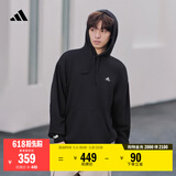 adidas休闲加厚毛圈连帽卫衣套头衫男女秋冬阿迪达斯官方轻运动   黑色   XL