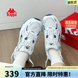 卡帕（Kappa）官方羽翼背靠背老爹鞋女夏季透气增高休闲运动鞋子女 经典白 37