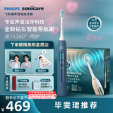 飞利浦（PHILIPS）【母亲节礼物】钻石智能语音Ai导航电动牙刷 全年装礼盒 刷头*5  生日礼物情侣 HX5681 蓝
