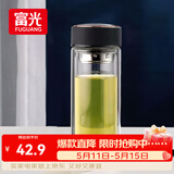 富光男女士双层玻璃杯 高硼硅玻璃304茶隔水杯子 加厚杯底500ml