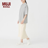 MUJI女式 凉感珠地网眼POLO衫 休闲百搭 纯色 BBE91C3S 浅蓝色 4XS-3XS