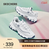 斯凯奇（Skechers）小白熊女士休闲鞋夏季厚底百搭运动软底老爹鞋99999863 白色/海军蓝色/WNV 38 尺码偏大,建议选小半码