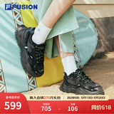 FILA FUSION斐乐女鞋BIANCO老爹鞋季硬糖鞋休闲鞋厚底运动鞋女 黑色-BK 38