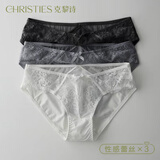 Christies女士内裤女士性感蕾丝纯欲低腰透气10A抗菌裆无痕少妇女性内裤3条