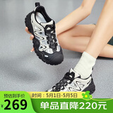 骆驼（CAMEL）丑萌登山鞋女时尚撞色户外休闲鞋 L24M076602 米/银/黑 38