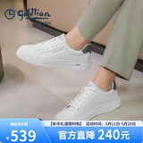 金利来（Goldlion）【春夏焕新】男鞋时尚个性板鞋舒适系带休闲鞋55323073920A白43