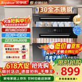 荣事达（Royalstar）消毒柜家用嵌入式消毒碗柜130升大容量嵌入式消毒柜三门三抽高温二星级厨房碗筷消毒烘干母婴消毒