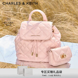CHARLES&KEITH经典菱格大容量双肩包背包学生书包包女包520礼物CK2-60151400