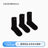 EMPORIO ARMANI/阿玛尼官方旗舰男三双装微弹商务耐穿中筒袜子棉袜套装春夏 【三双装中筒袜】黑色/黑色/黑色 均码 （39-45）