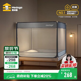 美朵嘉A类儿童防摔蚊帐围栏二合一1.2x2米家用单人床夜光蓝【抑菌防螨】