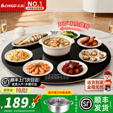 志高（CHIGO） 暖菜板带火锅2025新款加热板暖菜板电磁炉电动旋转餐桌转盘饭菜保温热菜神器家用多功能分区控温 60CM丨手动旋转丨无火锅