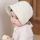 颖贝尔（Yinbeler）宝宝棉质包头帽蕾丝镂空新生儿软边公主女婴系带薄春夏秋 波点（帽围44-48cm）
