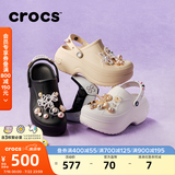 卡骆驰（CROCS）贝拉洞洞鞋沙滩鞋包头女鞋厚底拖鞋|210062 黑色-001（含智必星） 37 (230mm) 38