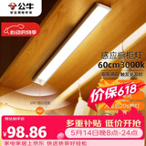公牛（BULL）感应橱柜灯衣柜灯LED人感光感磁吸 卧室床沿玄关小夜灯60CM3000K