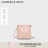 CHARLES&KEITH迷你菱格流浪包单肩斜挎双肩包包女包生日520礼物CK2-60782390 【S号】粉红色Pink S