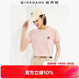 佐丹奴（Giordano）短袖t恤女夏季新款纯棉体恤衫小刺绣圆领休闲上衣13324321