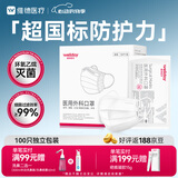维德（WELLDAY）一次性医用外科口罩100只独立装白色防沙尘保暖防鼻炎过敏灭菌级