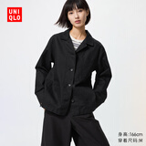 优衣库棉麻工装茄克女装男装/外套夹克通勤休闲百搭482273 486048 482273/09黑色 2XL