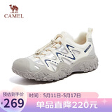 骆驼（CAMEL）溯溪鞋男撞色拼接绑带户外鞋 L14S469663 米白/灰/深蓝(男款) 44