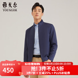 雅戈尔（YOUNGOR）单行政夹克男立领短款单茄克高端棉男士上衣外套 藏青VJJK419960FQA 2XL 185/104A