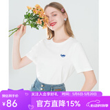 LAGOGO白色休闲纯棉百搭T恤女拉谷谷夏季新款正肩圆领短袖上衣 本白色(V1) S