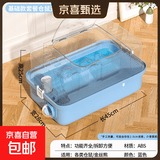 仓鼠笼大号别墅仓鼠躲避窝屋带水壶跑轮加高金丝熊笼子仓鼠用品 45蓝色仓鼠笼基础套餐(4件)