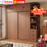古园【包安装】衣柜卧室家用新中式中古风收纳储物衣橱推拉门大衣柜子 100*200*50主柜