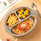 onlycook316L不锈钢儿童分餐盘 食品级宝宝分格辅食盘 幼儿园打饭餐具-猴