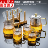 正扬 整套玻璃茶具套装 耐热花茶壶茶杯套装过滤 茶壶功夫茶具茶杯玻璃杯冲茶器泡茶具 雅致壶+雅致海+（龙纹杯/黄把）+杯架